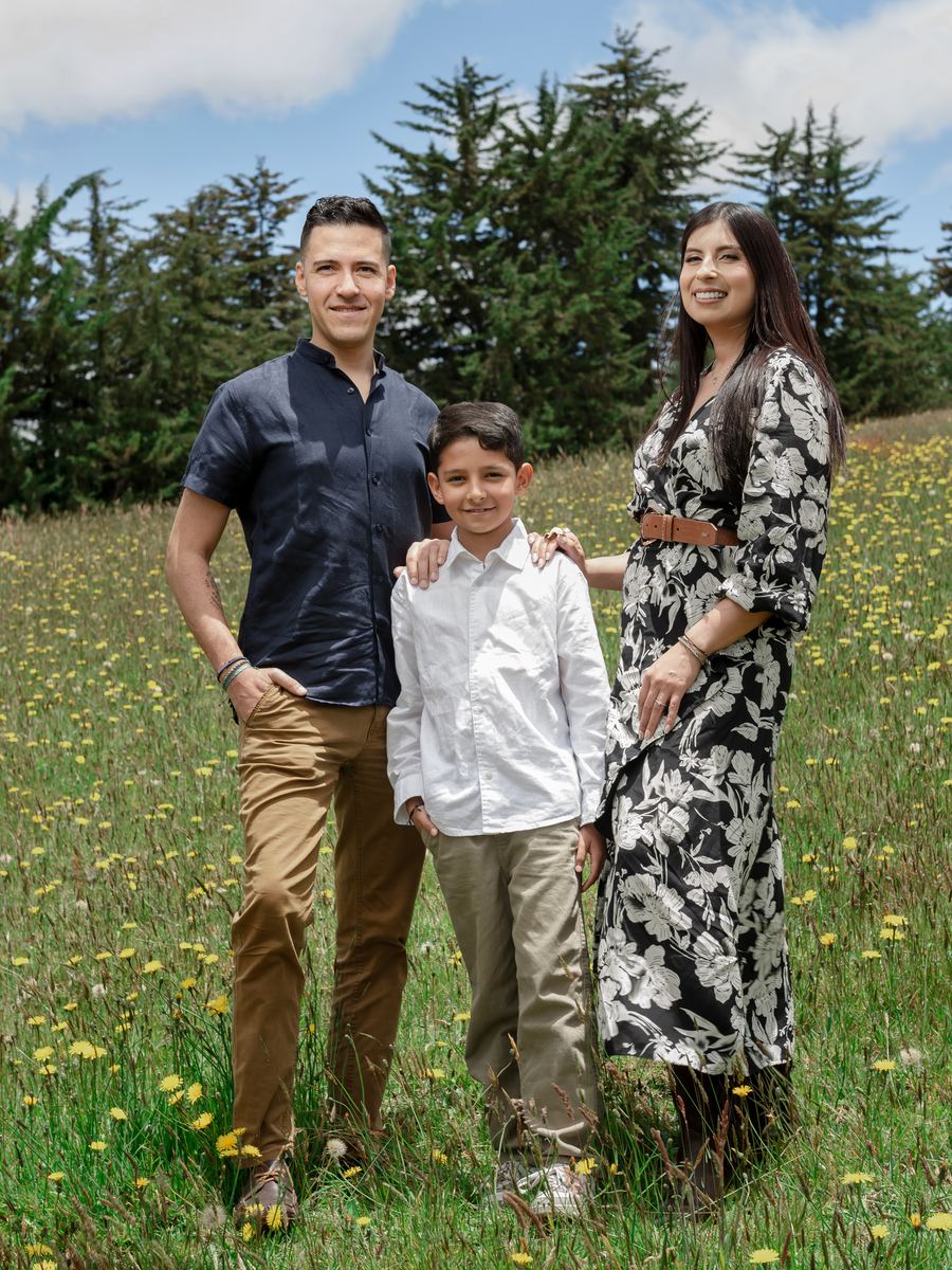 Sebastián y Johanna en familia